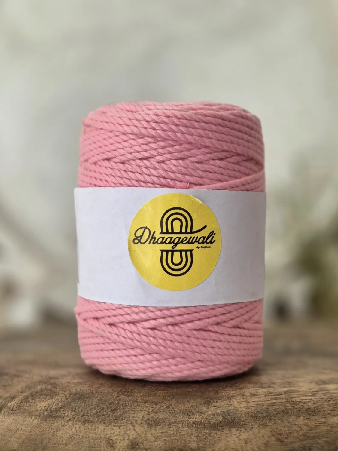 2mm Baby Pink Twisted Macrame Cord