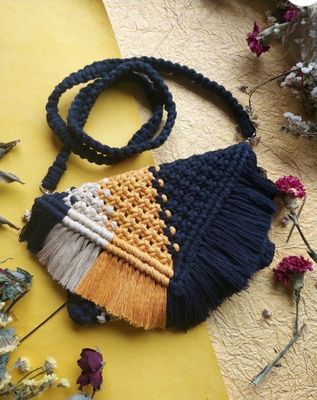Handmade Macrame Cotton Sling Bag