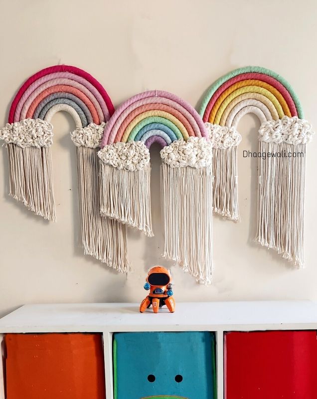 Unique Tail Rainbow Macrame Wall Decor