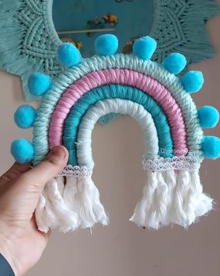 Pompom Rainbow Wall Hanging