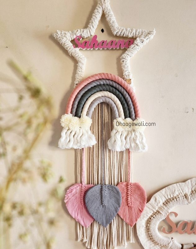 Handmade Star Macrame Nameplate