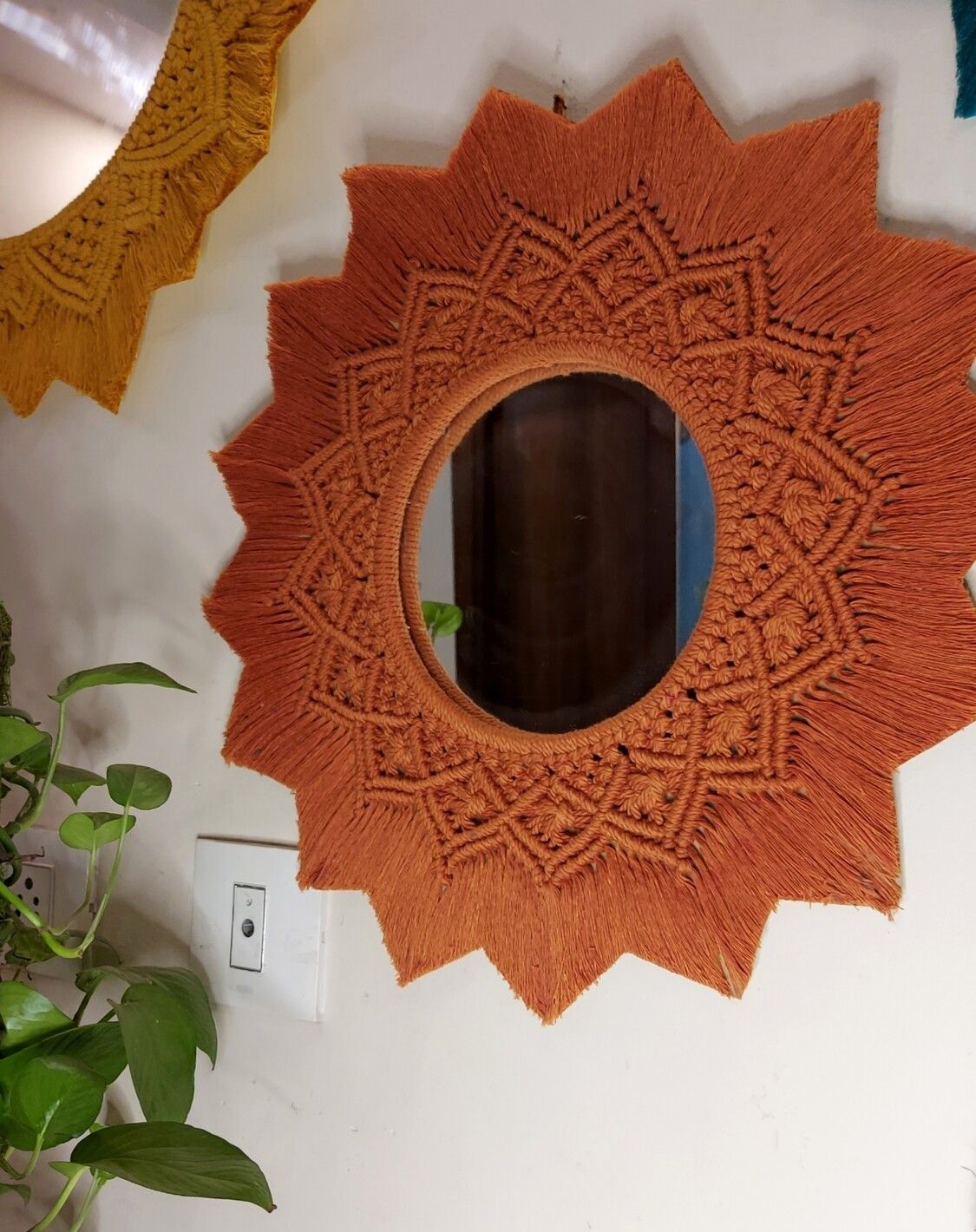 Handmade Macrame Boho Frame Wall Mirror