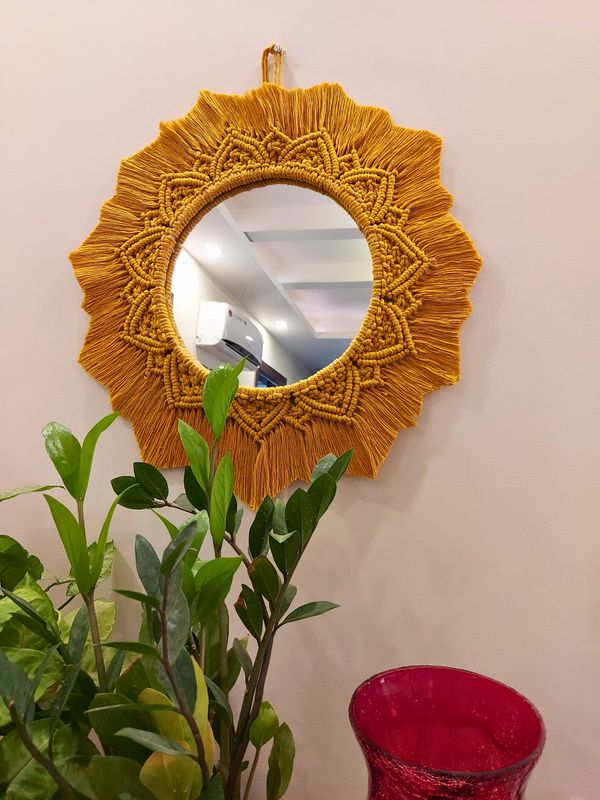 Handmade Macrame Queen Mirror