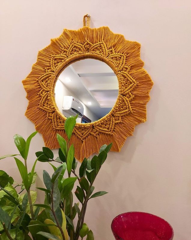 Handmade Macrame Queen Mirror