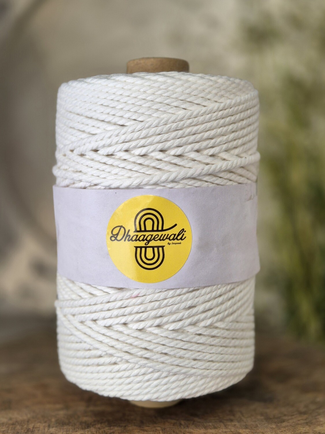 Soft & Durable 2mm Snow White Twisted Macrame Cord – Perfect for DIY Crafts!