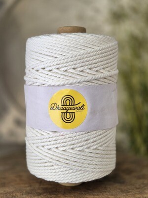 Soft &amp; Durable 2mm Snow White Twisted Macrame Cord – Perfect for DIY Crafts!