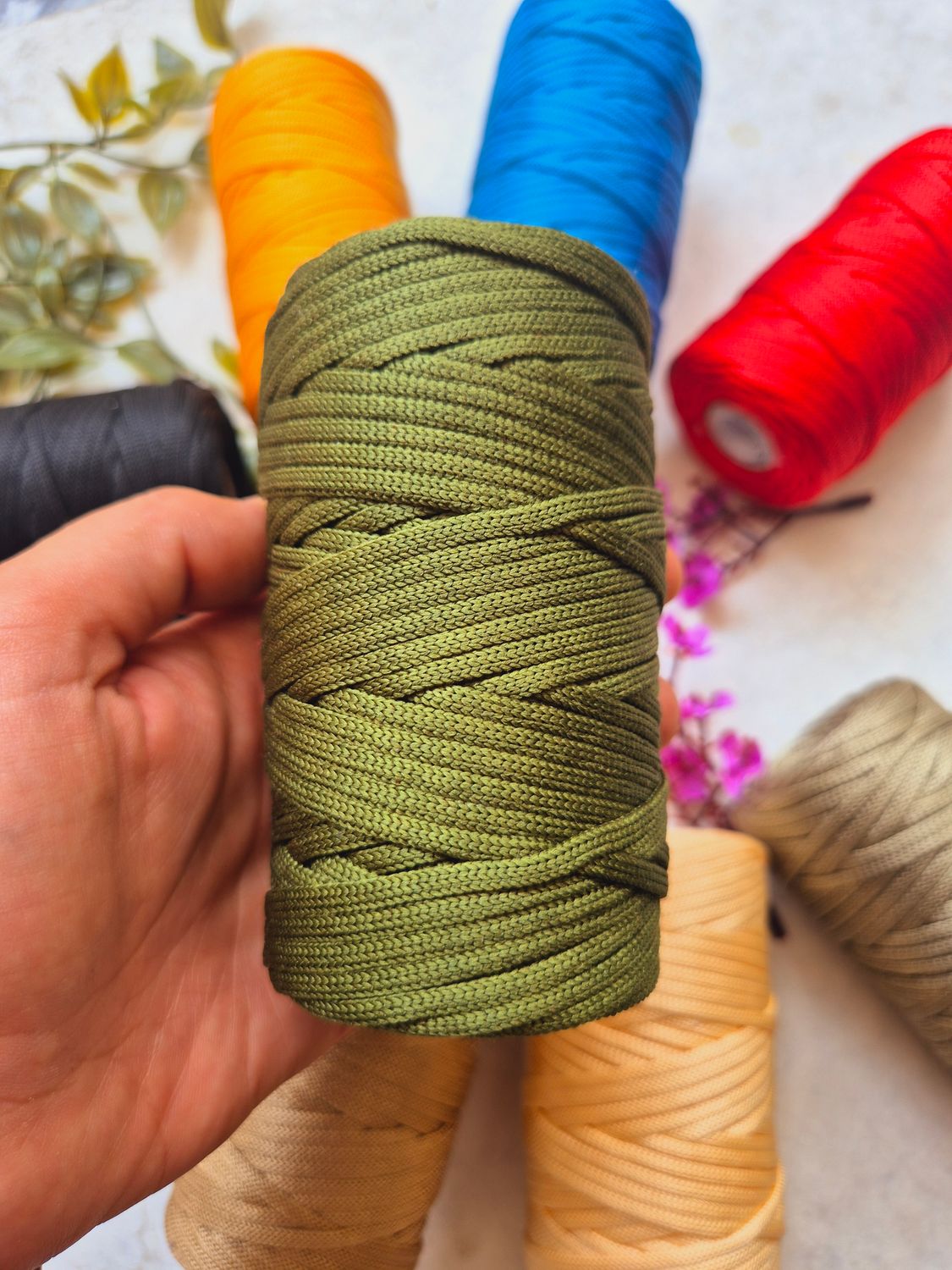 3mm kiwi Green Polyster Cord