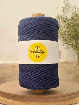 Premium 2mm Dark Navy Blue Twisted Macrame Cord for DIY Crafts