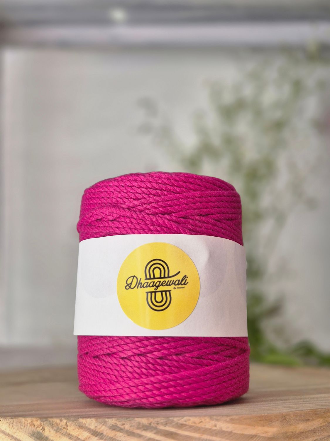 Strong and durable 2mm twisted macrame cord in flamingo pink