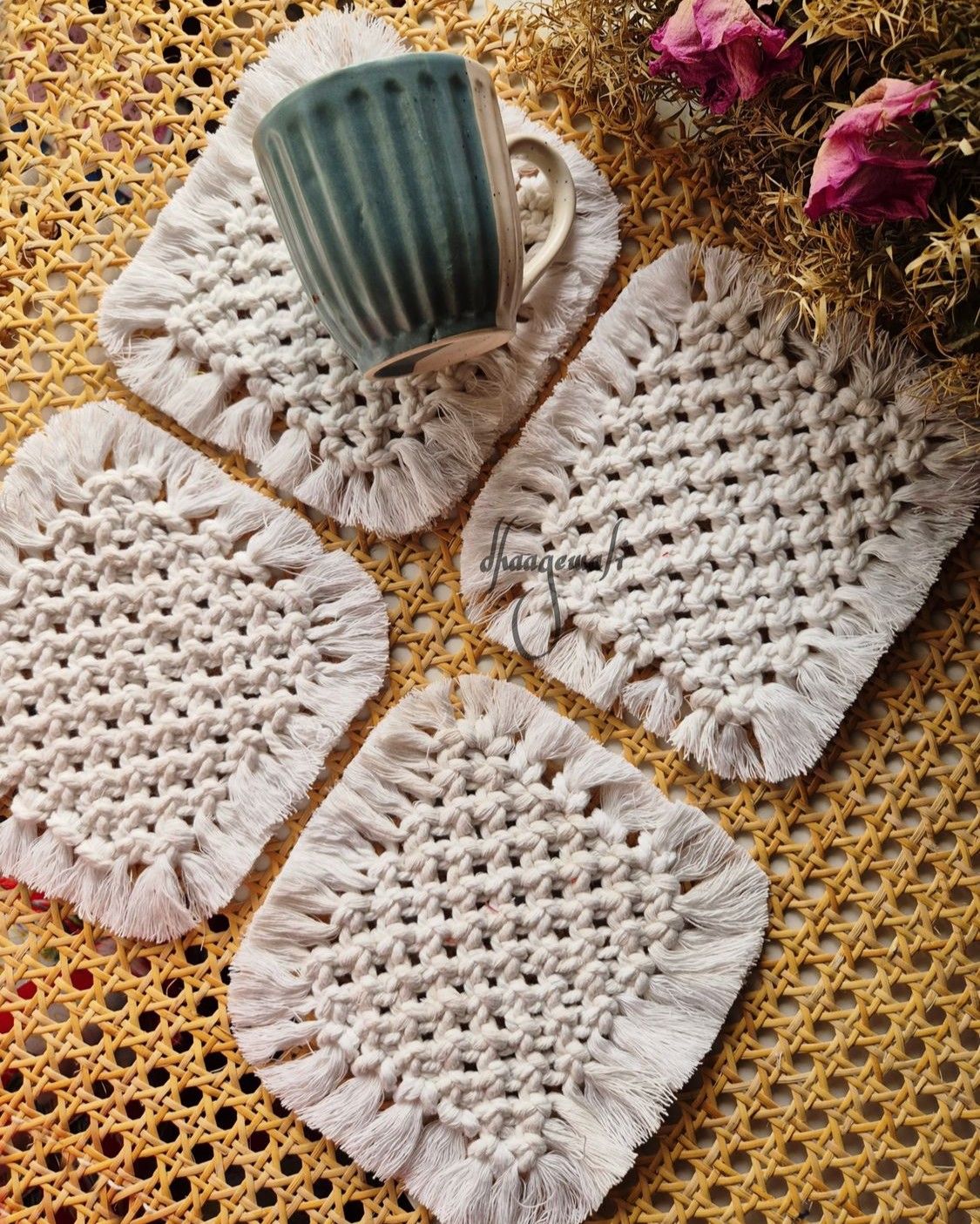 Handmade Macrame Square Coaster