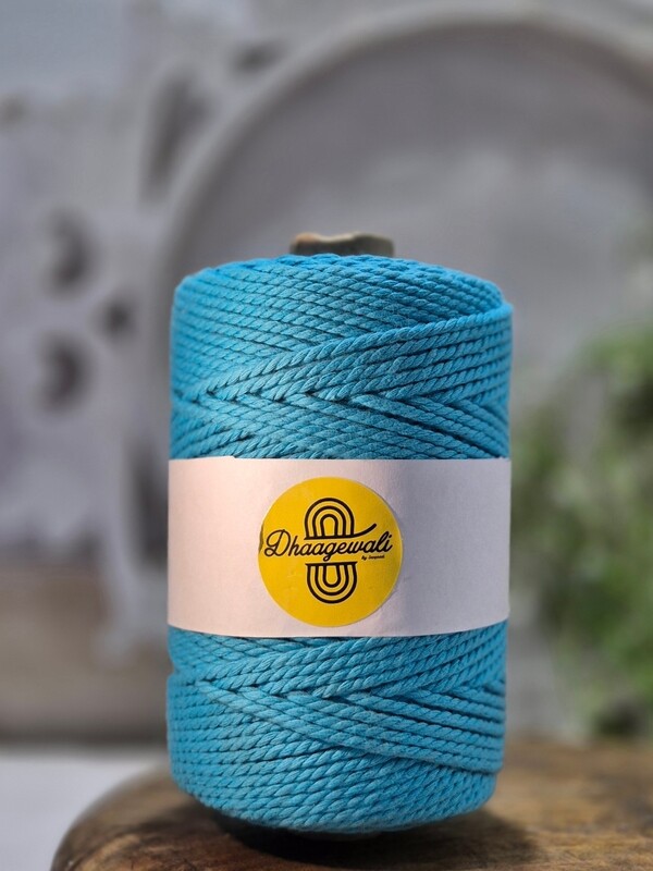 Premium 2mm Sky Blue Twisted Macrame Cord – Perfect for Crafting & DIY Projects