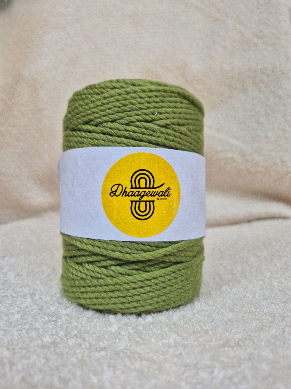2mm Mehandi Green Twisted Macrame Cord