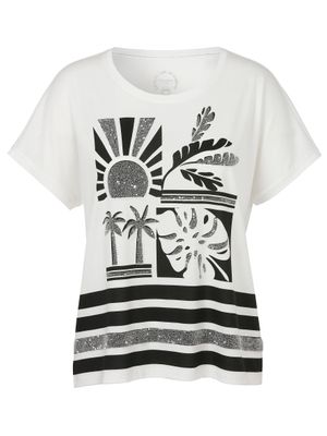 T-Shirt Rundhals 1/2 Arm Motiv Pailletten 2513481