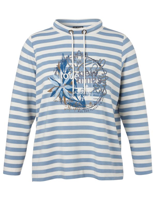 Sweatshirt Stehkragen 1/1 Arm Ringel Druck + Motiv