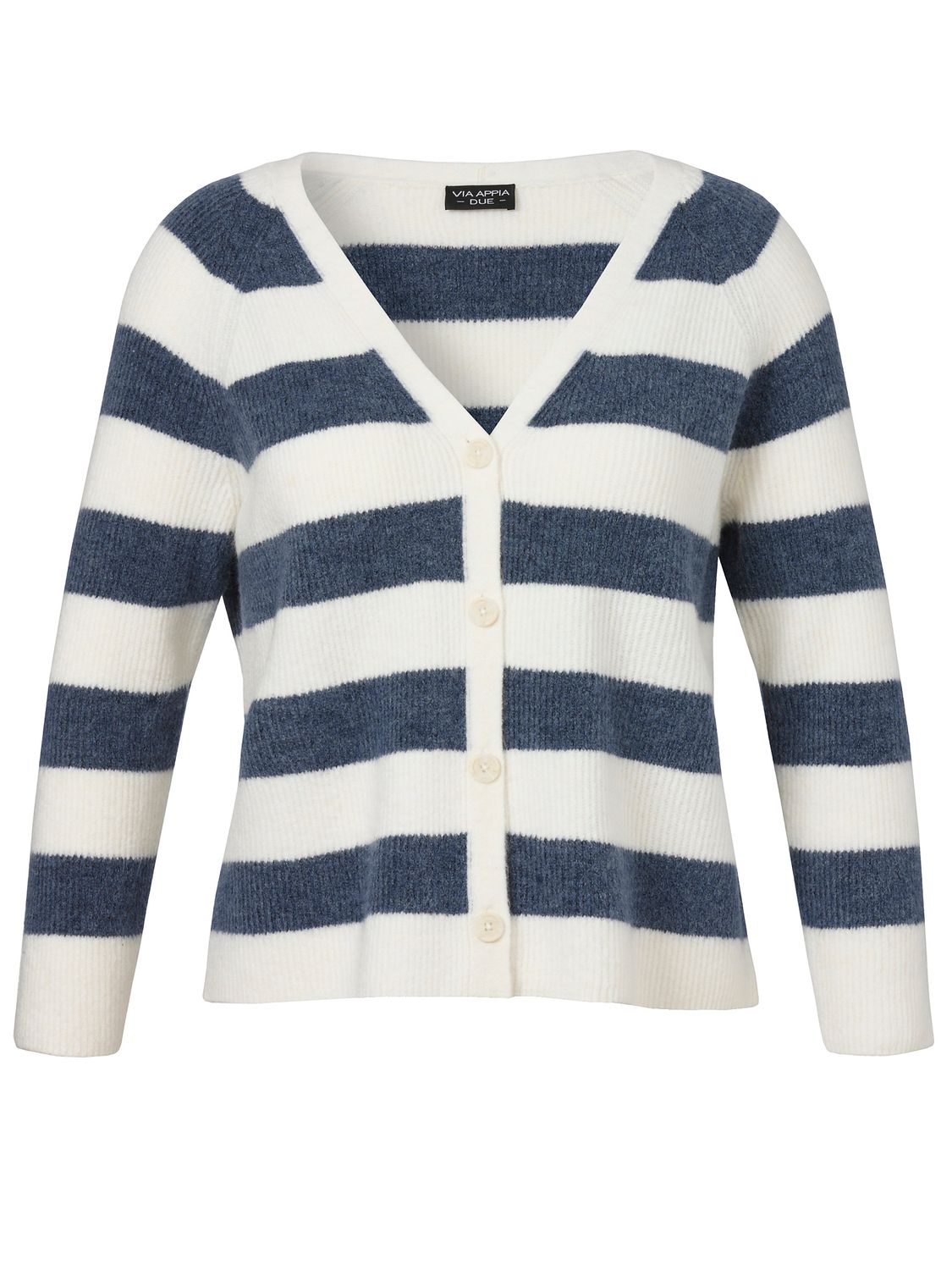 Jacke V-Ausschnitt 1/1 Arm Knöpfe Ringel