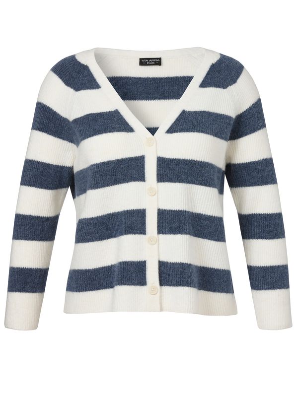 Jacke V-Ausschnitt 1/1 Arm Knöpfe Ringel