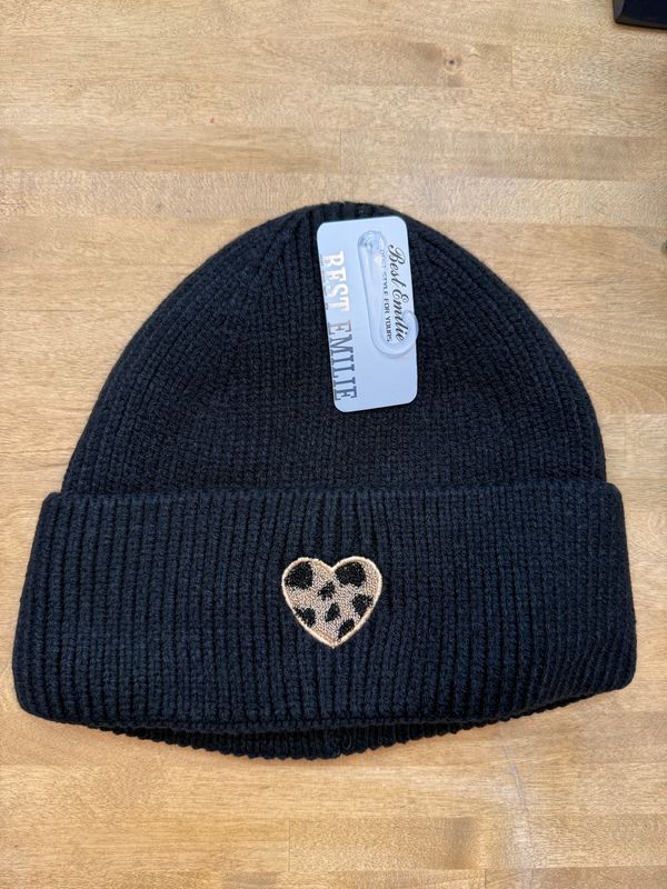 Mütze Herz Schwarz