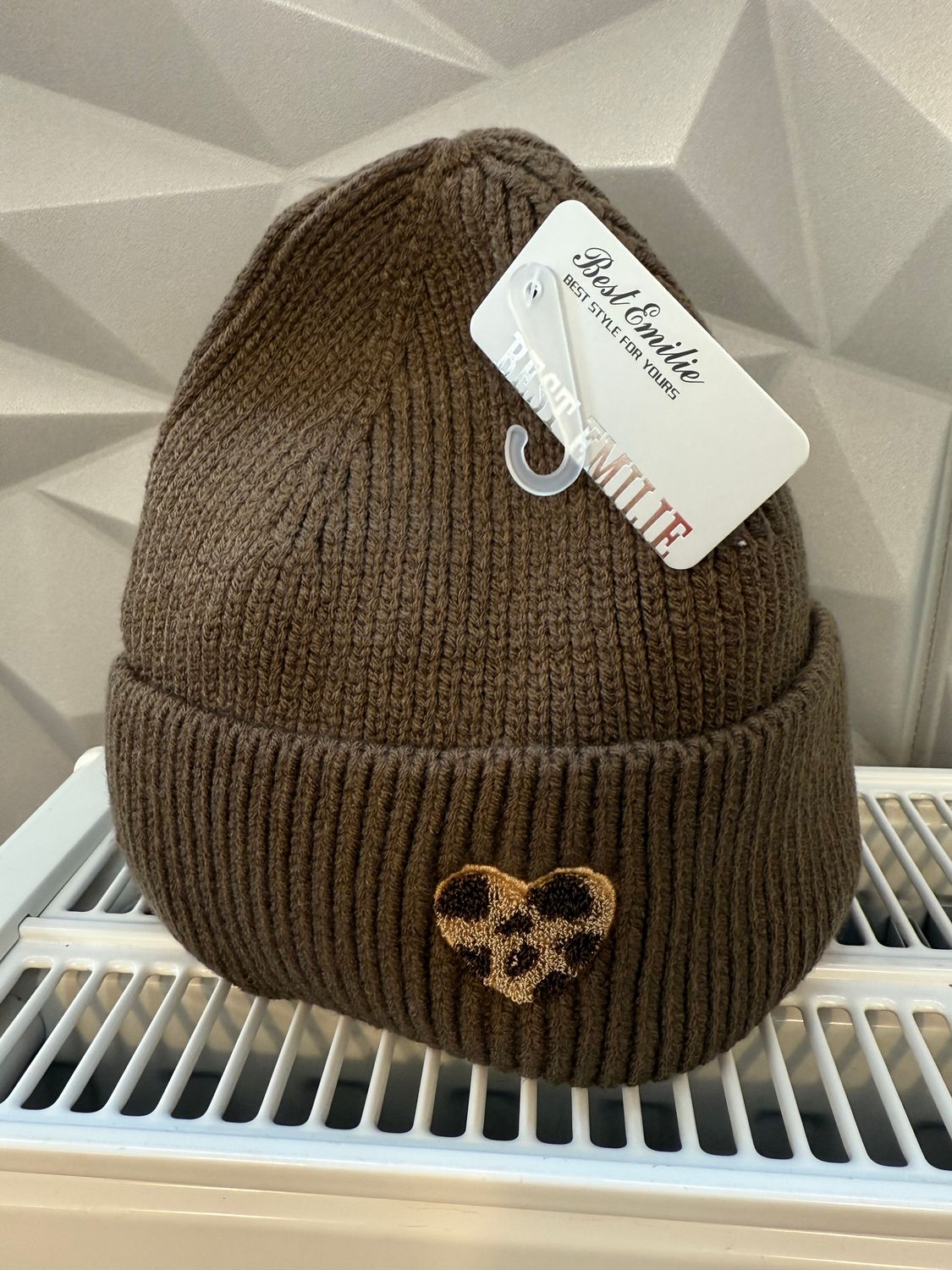 Mütze Herz Braun