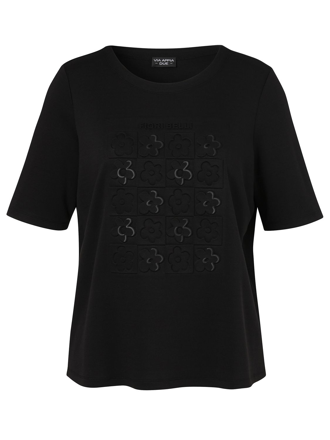 T-Shirt Rundhals Blume Ecru