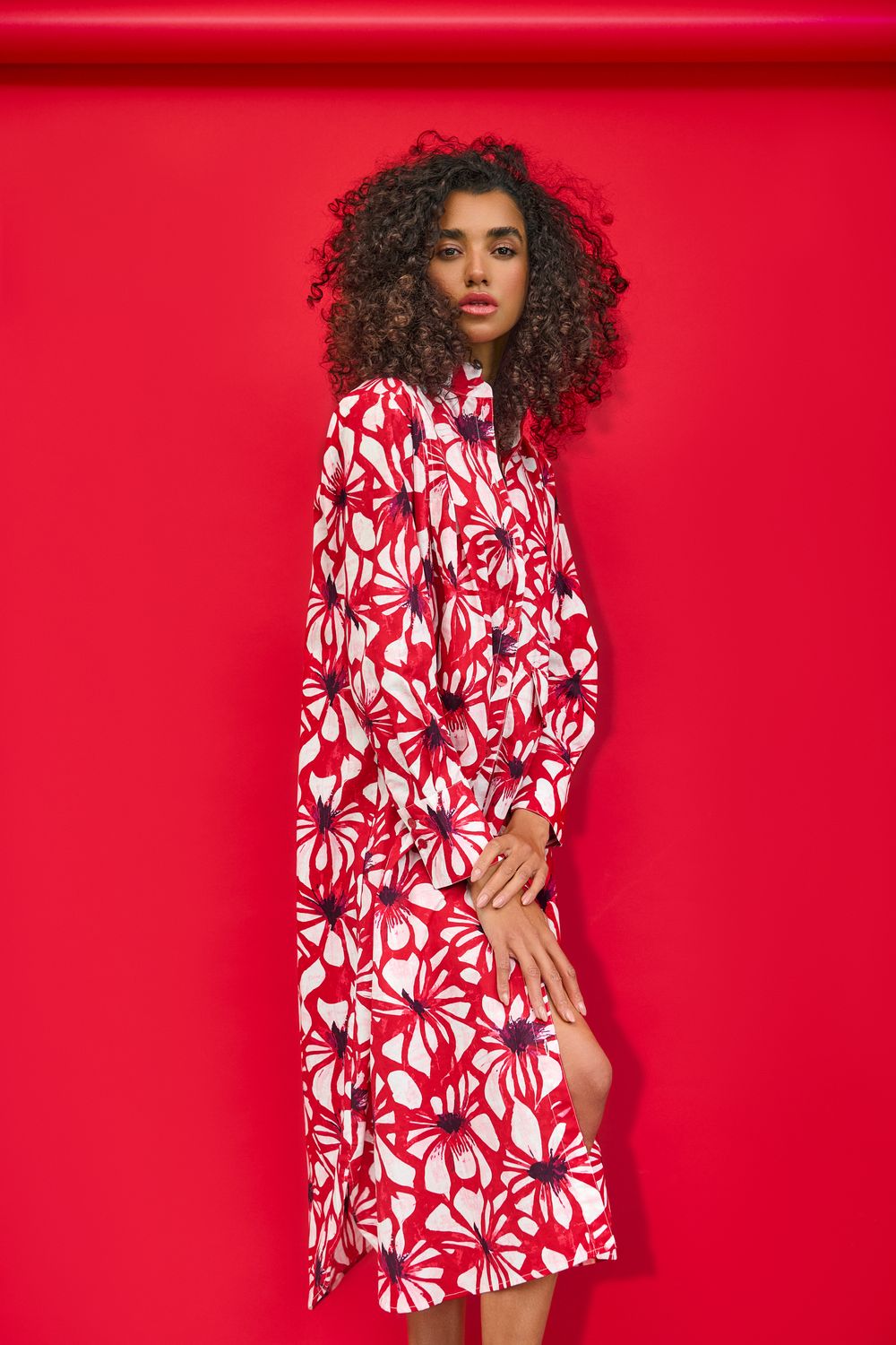 NOEN Kleid  Blume Rot