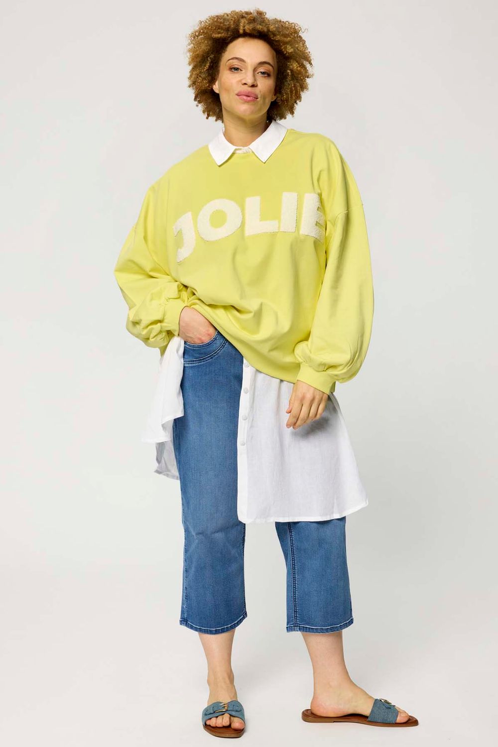 Sweatshirt Jolie Druck Gelb