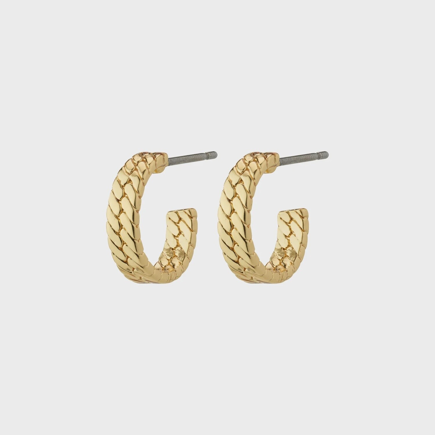 Joanna recycled snake chain hoop earrings gold-plated