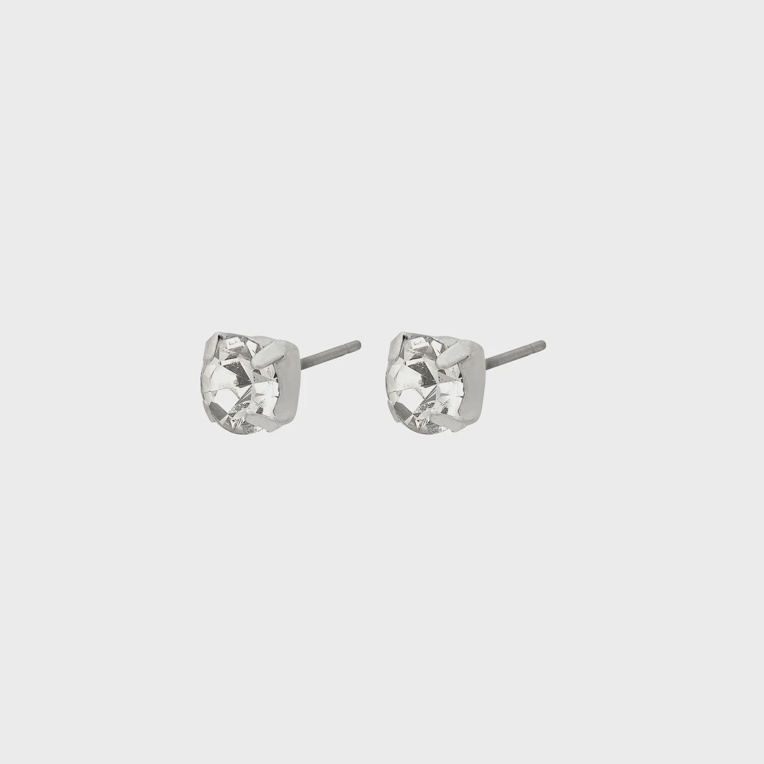 Crystal earstuds silver-plated