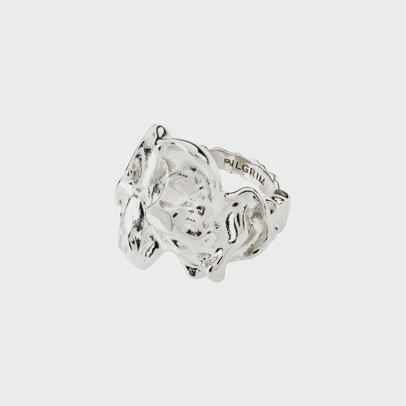 Jadwiga recycled organic shaped ring silver-plated