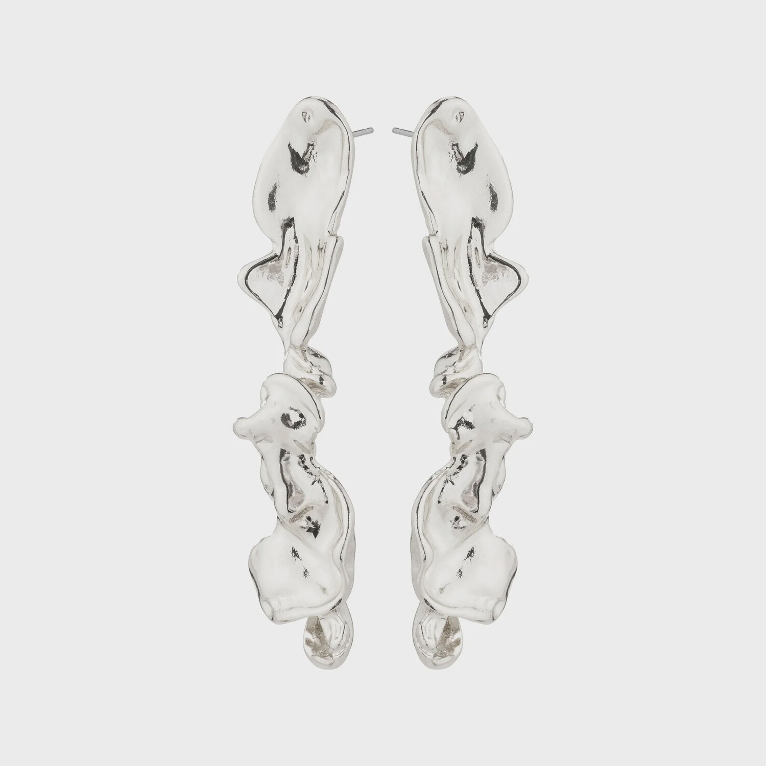 Pulse recycled silver-plated earrings