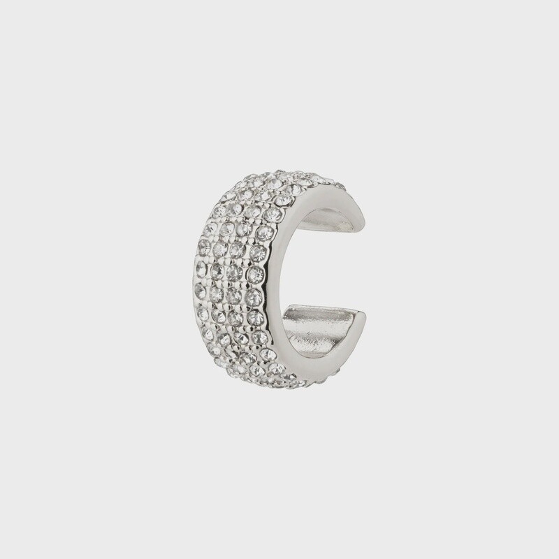 Matilda recycled crystal cuff earring silver-plated