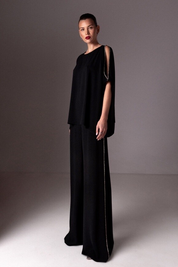 NA Black Crystal Embellished Top