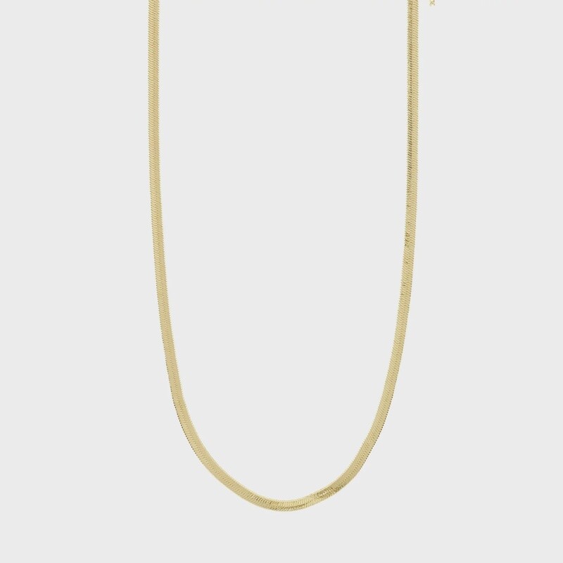 Joanna recycled flat snake chain necklace gold-plated