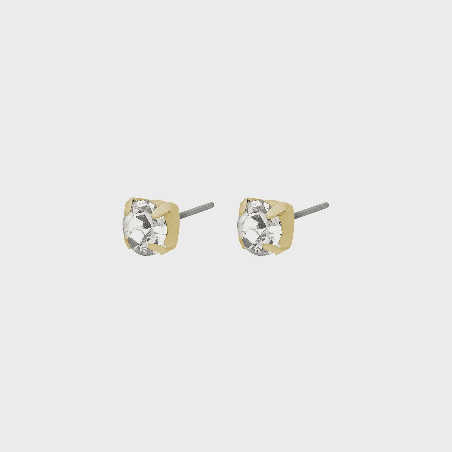 Crystal earstuds gold-plated