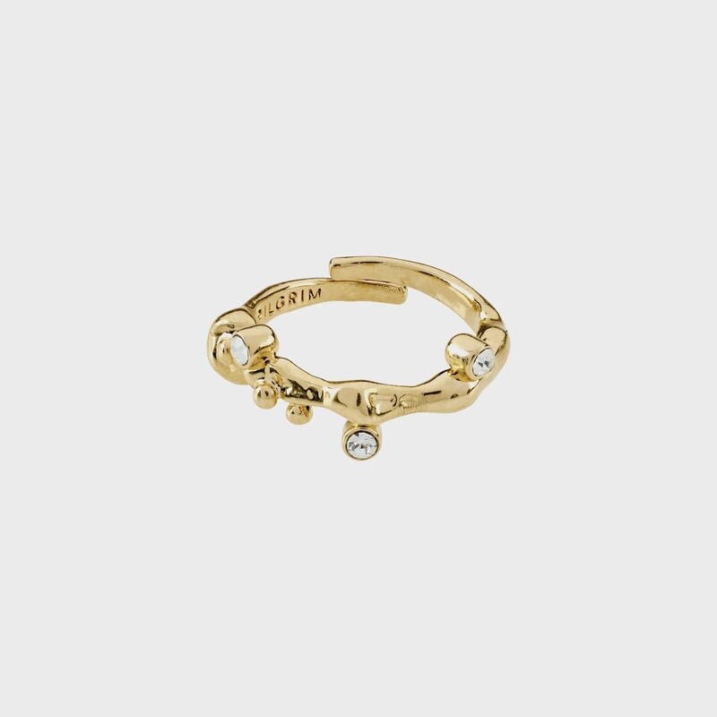 Iwona recycled crystal ring gold-plated