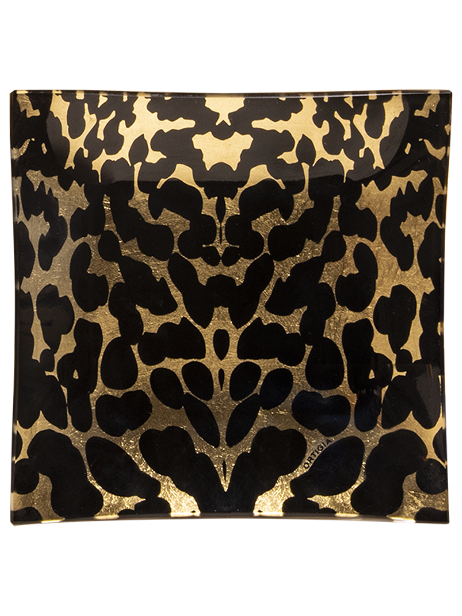 Glass Plate Gattopardo Square 16cm