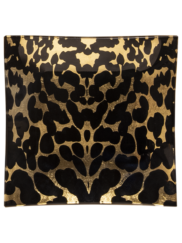 Glass Plate Gattopardo Square 16cm