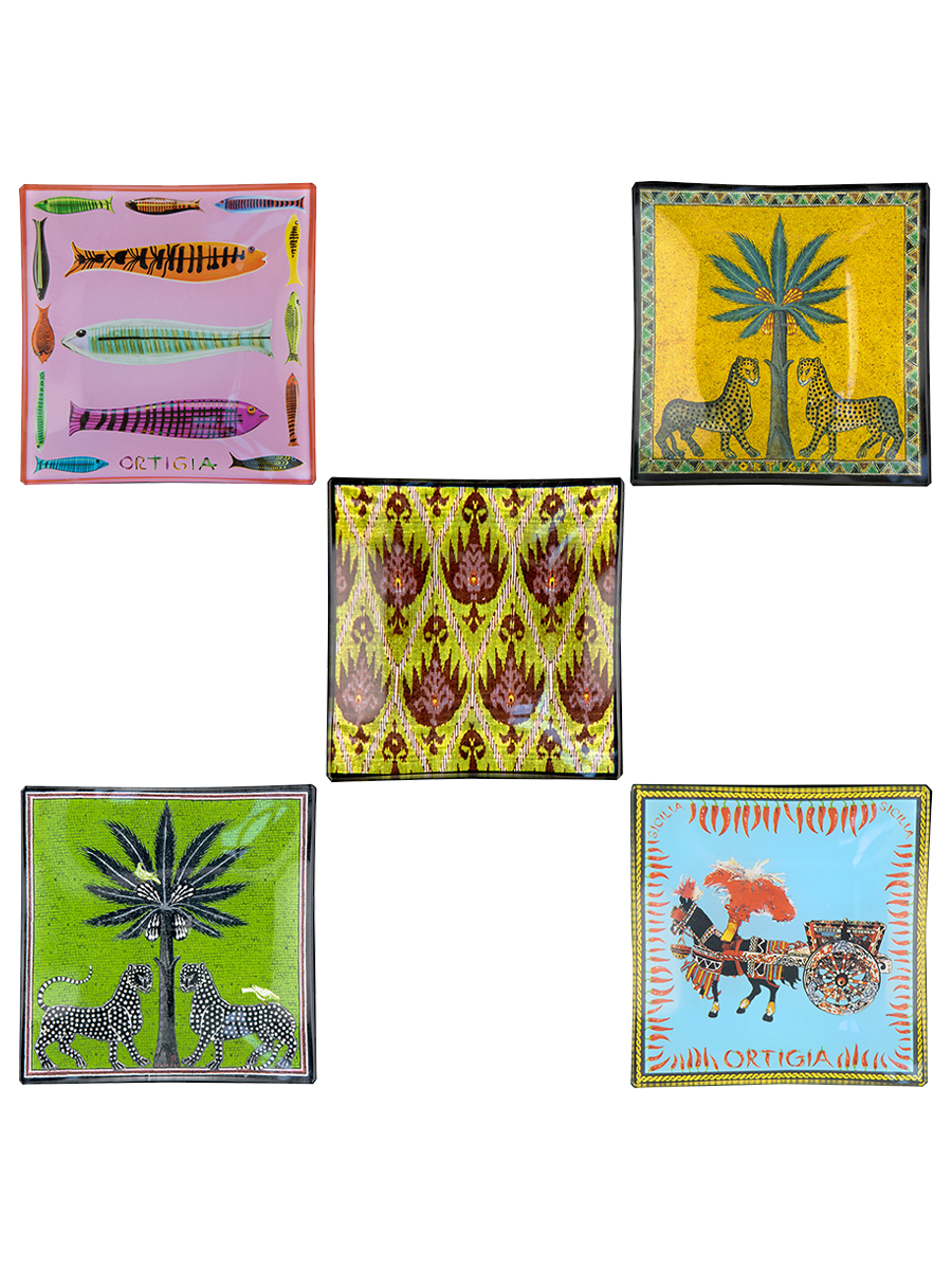 Tin Carretto 5 glass plates