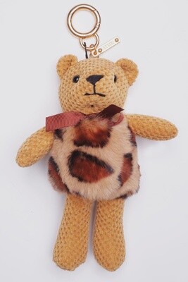Teddy Bear Faux Fur Keyring