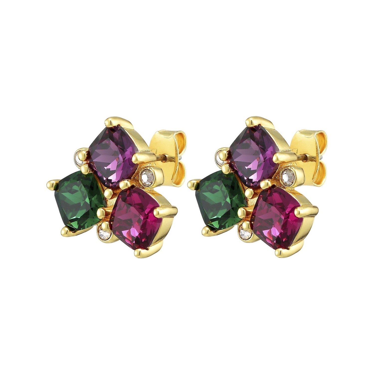 DK Viena Earrings Purple Green Pink