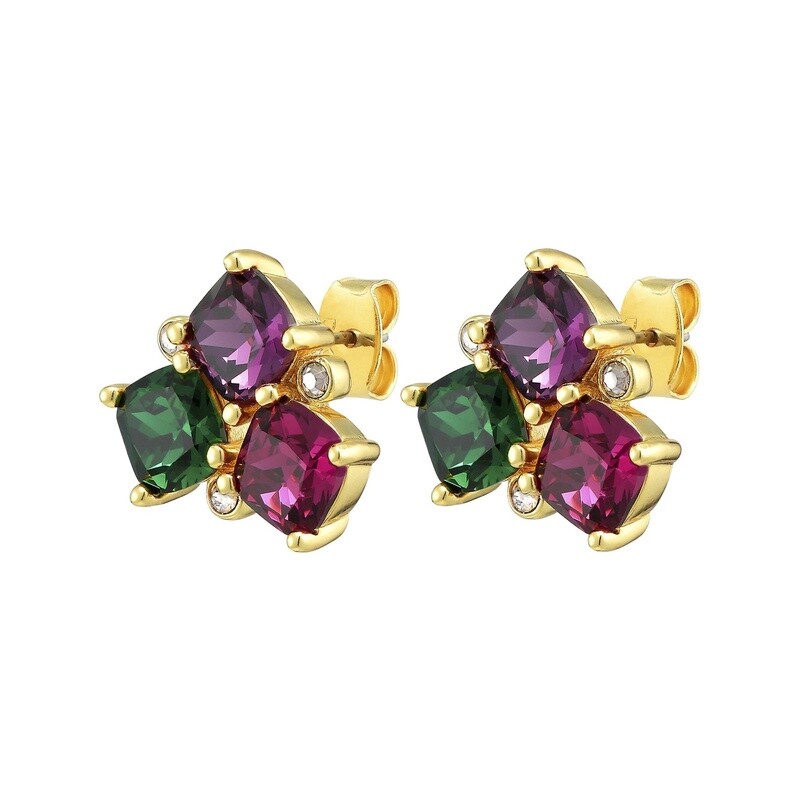 DK Viena Earrings Purple Green Pink