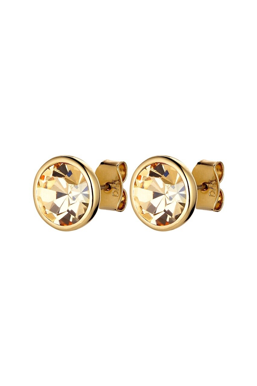 DK Dia Golden Crystal Stud Earring Gold