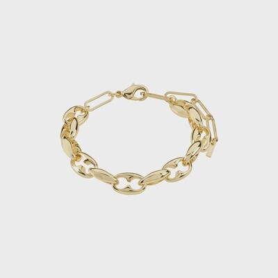 Pace recycled chunky bracelet gold-plated