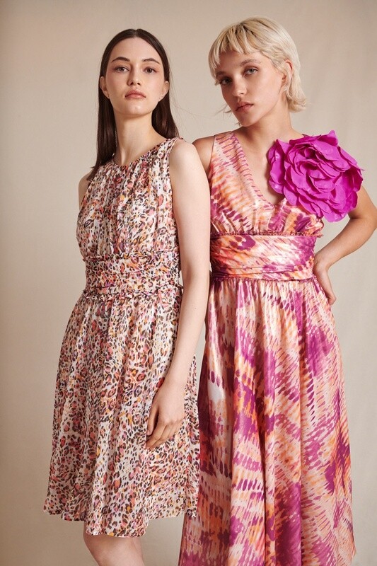 Coral Animal Print Dress