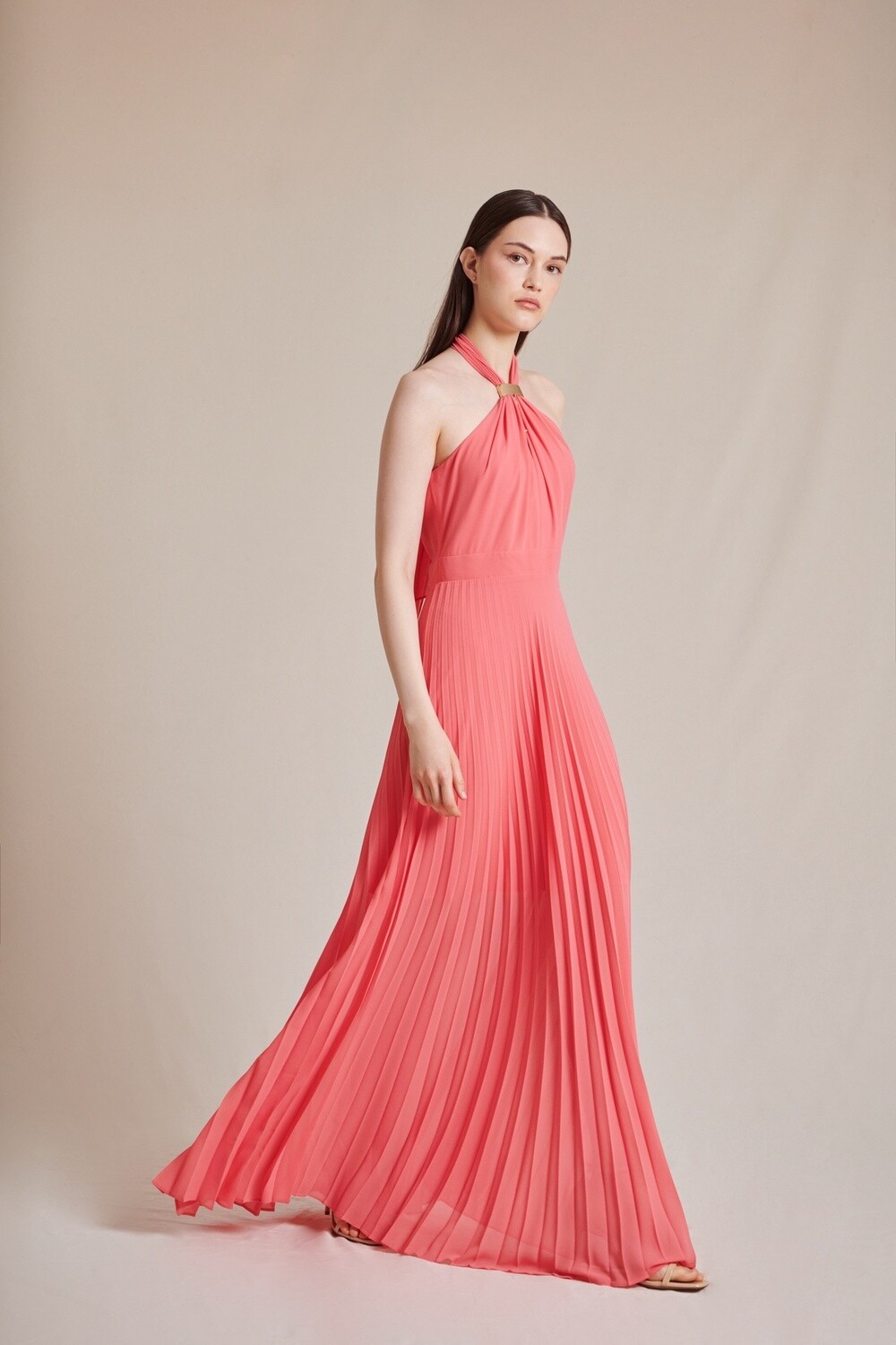 Coral Halterneck Dress