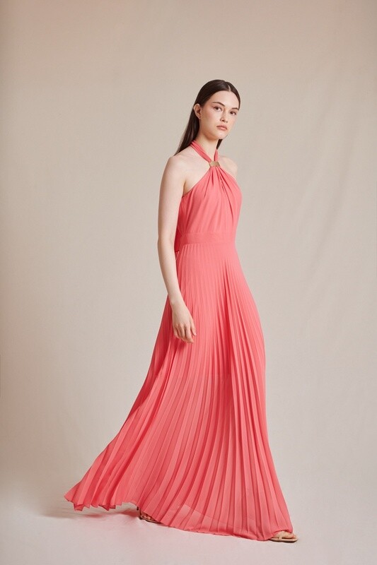 Coral Halterneck Dress