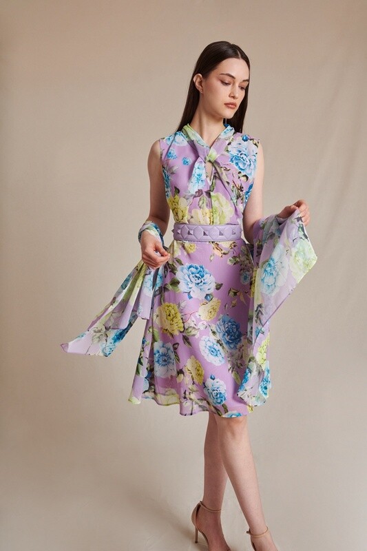 Lilac Purple Floral Dress