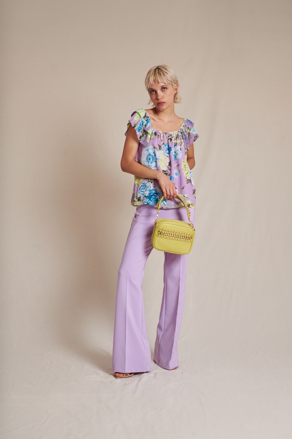 Lilac Purple Floral Vest Top