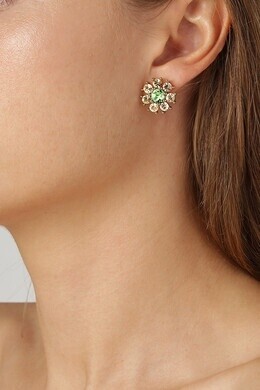 DK Aude Earrings Green Gold
