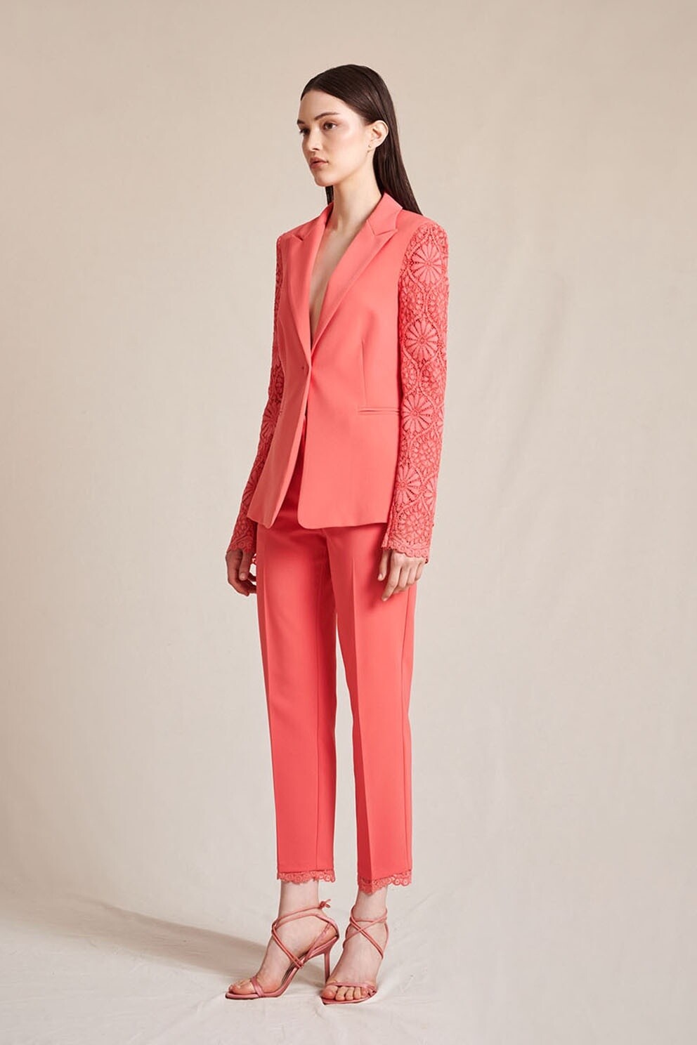 Lace Blazer Coral