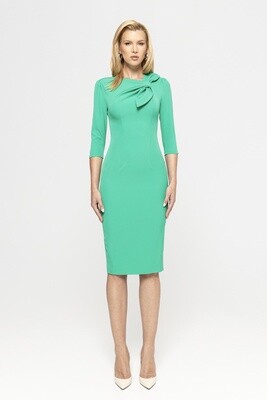 Green Bodycon 3/4 Sleeve Midi Dress